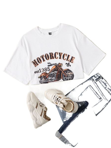 

letter graphic crop tee y3df#, White