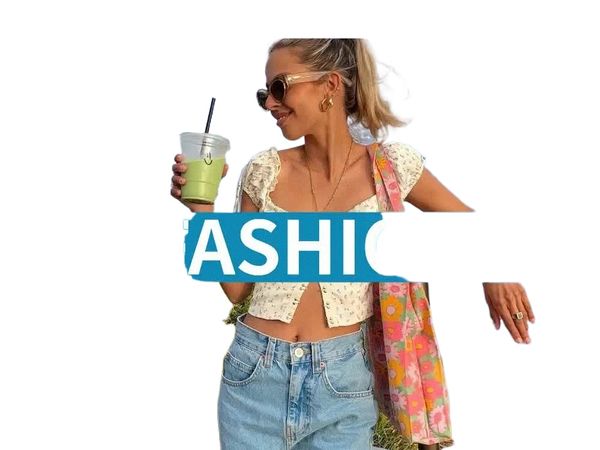 

europe and the united states 2021 spring ins new women's square collar strapless girls coat short umbilical print short sleeve t-shirt, White