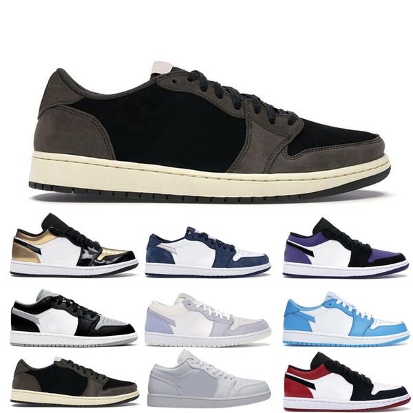 

jumpman 1s low basketball shoes man woman triple white court purple paris grey black toe midnight navy pine green mocha shattered backboard