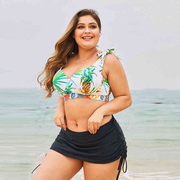 

designer women's swimsuit bikini 2022 fattened beach pant's trunks side strap large swimming trunk, White;black