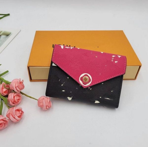 Goede kwaliteit Letter Koppels Portemonnee Modieus Opvouwbare Draagbare Portefeuilles Kleuraanpassing Dames en Heren Flip Hasp Clutch Bags Lagercapaciteit Dames Portemonnees met meerdere kaarten