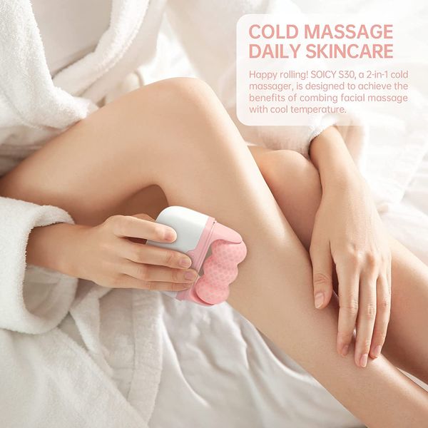 

ice roller for face and eye s30 mold deepen contours repairs skin facial beauty icing tool shrink porel brighten 2-in-1 face pink cooling wi