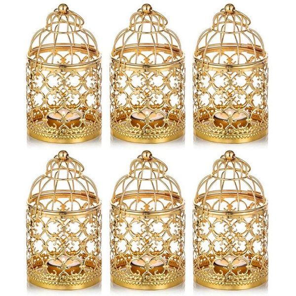 Titulares de castiçadores suprimentos artesanal candelabra decoração caseiro de decoração de pássaro gaiola chá de chá com castlestick holstick holdercandle