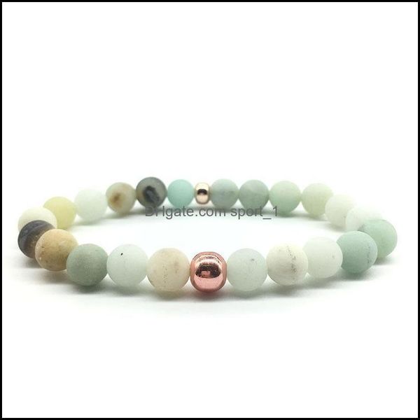 

beaded strands natural stone bracelets amazon frosted bead amazonite bracelet mala beads psera reiki novel jewelry for women men bea dh8gq, Black