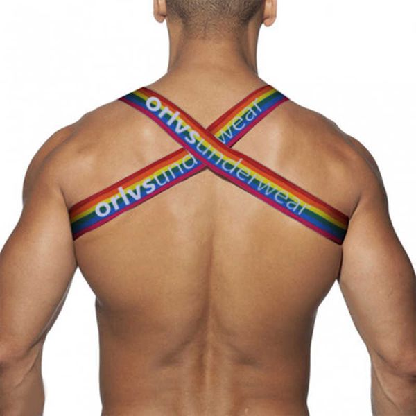

mens chest strap nylon spandex solid color male elastic shoulder straps muscle men party carnival decoration gay man, White;black