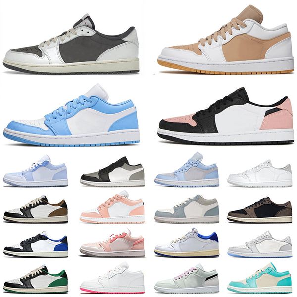 

new jumpman 1 1s low reverse mocha designer basketball shoes for mens womens mighty swooshers pink barely green university blue sports sneak