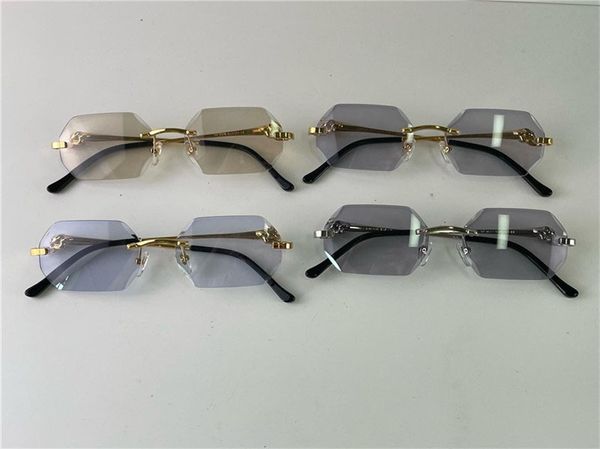 Фотохромные солнцезащитные очки, цвет линз которых меняется на солнце от кристально чистого до темного ромба, металлические очки без оправы, уличные очки 02818 с коробкой