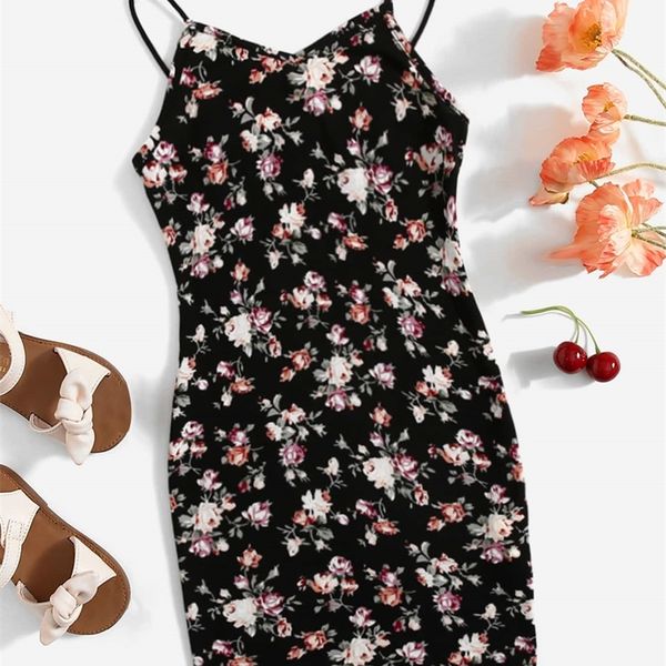 

toddler girls allover floral print dress she, Red;yellow