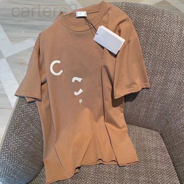 

women's t-shirt designer 2022 summer new ce arc de triomphe alphabet printing leisure fashion aging couple loose round neck short sleev, White