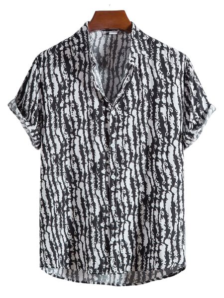 

men allover print shirt 30p7#, White;black