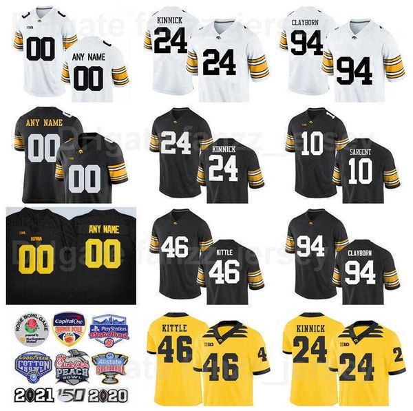 NCAA College 46 George Kittle Jerseys Iowa Hawkeyes Football 94 Adrian Clayborn 6 Tim Dwight 7 Brad Banks 10 Mekhi Sargent 24 NIL