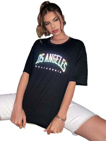 

letter graphic drop shoulder tee z8bi#, White