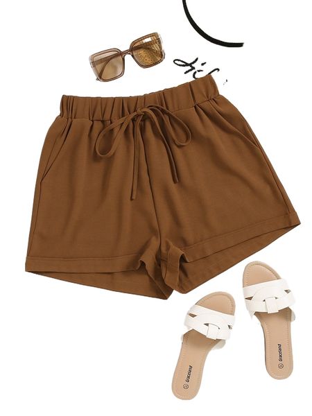 

tie front slant pockets shorts d5ud#, White;black