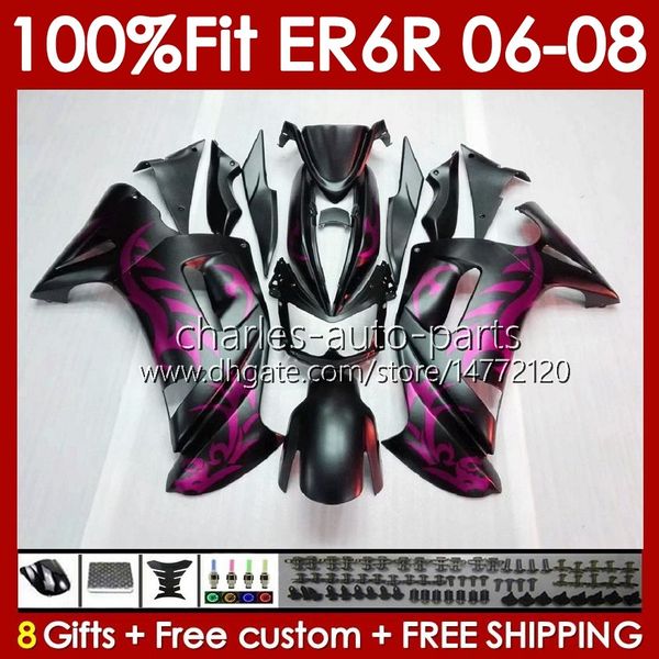 OEM Body Kit для Kawasaki Ninja 650R ER6 650 R ER 6 F 2006-2008 Bodywork Pink Matte 139NO.53 650R-ER6F 650-R ER-6F ER6F 06 07 08 ER 6F 2006 2007 2008