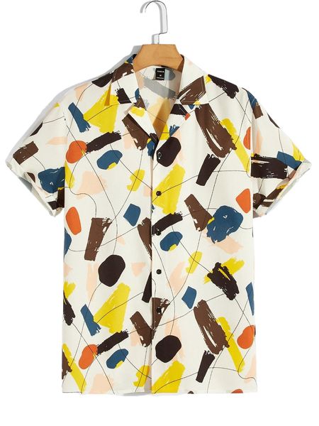 

men brush print shirt u0mq#, White;black