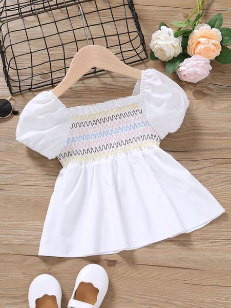 

toddler girls wave striped babydoll blouse she, White;black