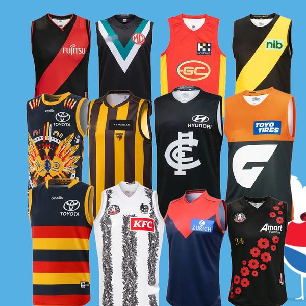 

22 23 afl geelong cats gws giants carlton jersey collingwood magpies richmond tigers melbourne demons tank rugby jersey bulldogs sydney swan, Black;gray