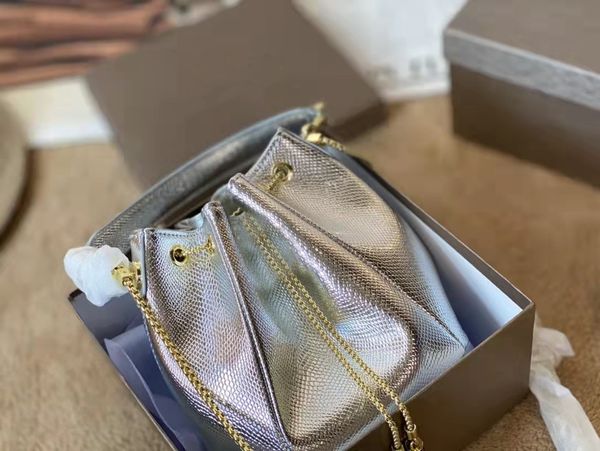 

happy_buy_bag 2022new style womens fashion bucket bag dermatoglyph shoulder bag hardware chain scrystal bag out of print handbag b001
