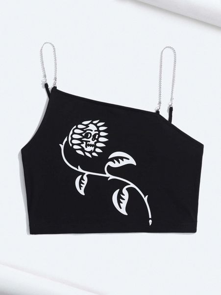 

x dooom floral chain detail cami j6ev#, White