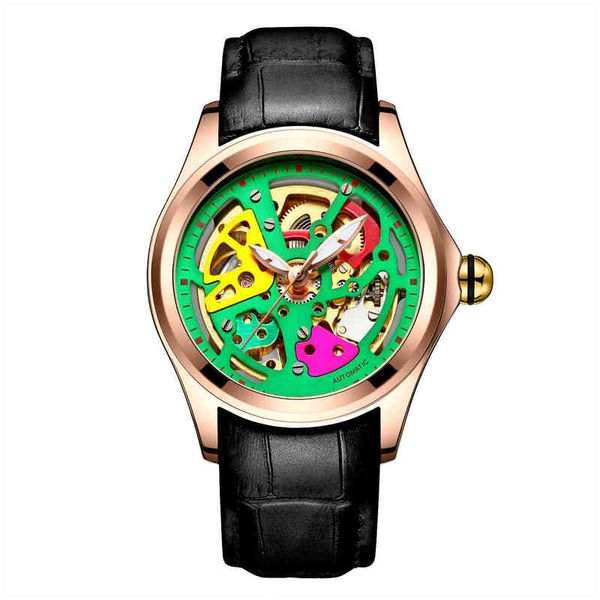 

huiya06 luxury skeleton dial men's watch super ocean automatic mechanical 1884 galaxy silver sea wolf steel watch, Slivery;brown