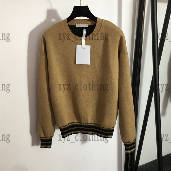 

brand womens pants sets high-end cashmere wool knitted suit new number 8 letter jacquard round neck long sleeve pullover sweater elastic wai, White
