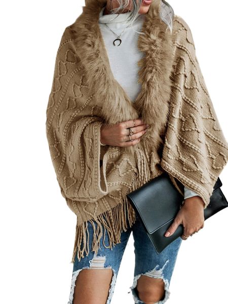 

fuzzy trim textured knit cardigan g5gy#, White;black