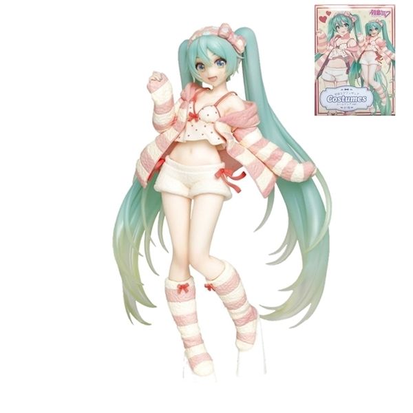 Hatsune anime model oyuncak figürü ev pijamaları miku kawaii pvc bebek dekorasyon hediyesi kutulu 220520