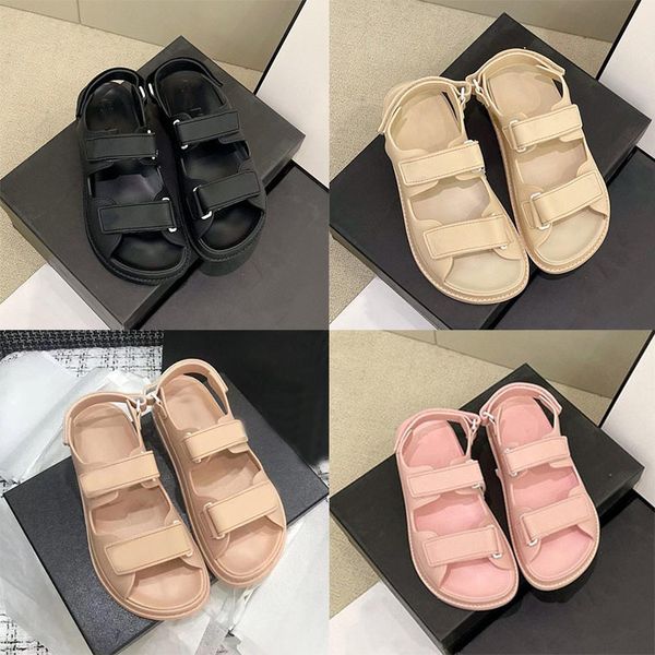 

women sandals designer slippers platform beach flip flops velcro printed candy color shoes ladies comfortable casual shoes quality, Black