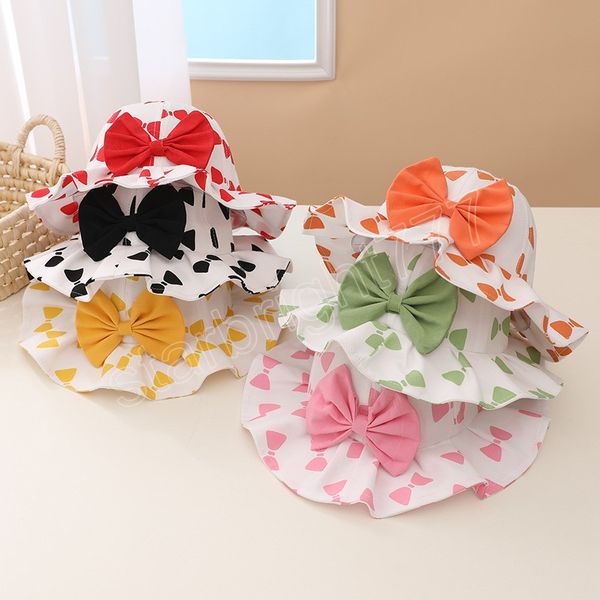 Bowknot Print Baby Buckte Hat Spring Summ