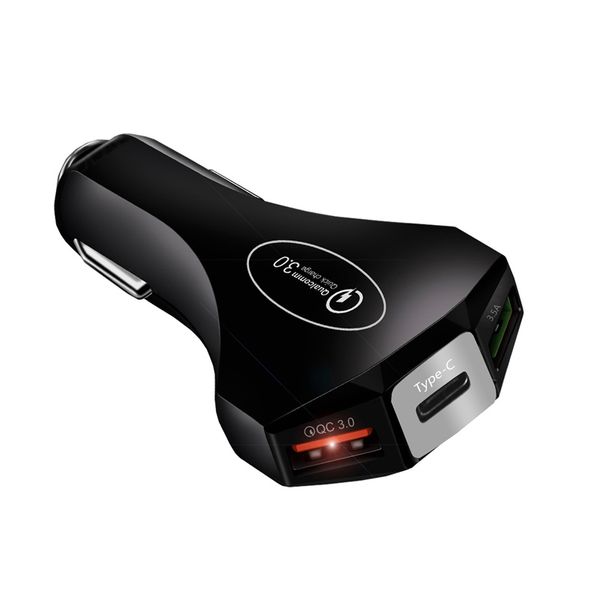 3 Carregador de carro USB Carga rápida QC 3.0 Tipo de telefone móvel universal C carregamento rápido para iPhone 11 Xiaomi Samsung Huawei LG Celular carregadores