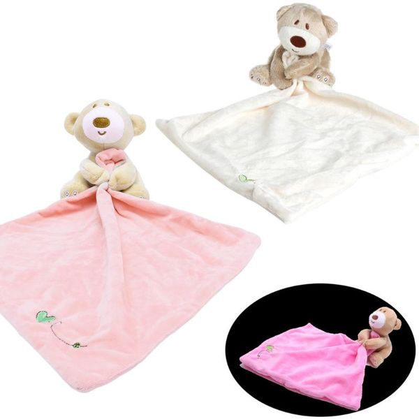 Decken Swaddling Baby Kinder Tröster Waschbare Decke Teddybär Weiche Glatte Spielzeug Plüsch Gefüllte R9JD