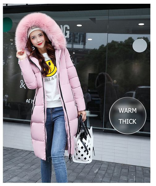 

warm outwear womens parka mid-long women winter thick down jacket 2022 female coat for mother's days gift, Black