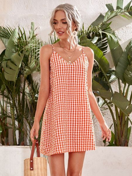 

gingham slip dress w0u3#, Black;gray