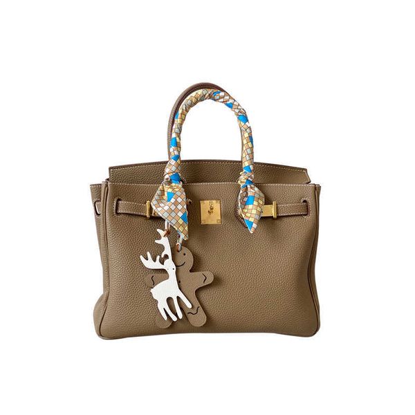 

upgraded yixxi customized elegant elephant gray bag genuine leather portable classic women bag large capacity