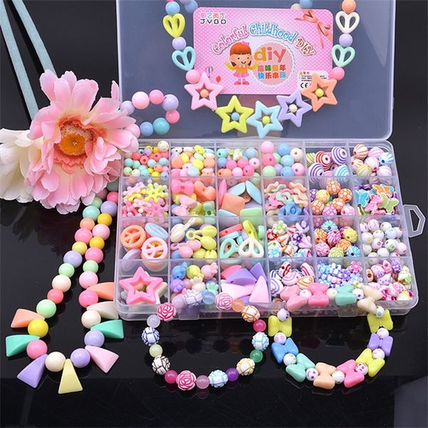 Perline fai da te Giocattoli per bambini 24 Griglia Fatti a mano per bambini che fanno puzzle Kit per ragazze Bracciali 3 5 7 9 11 220428