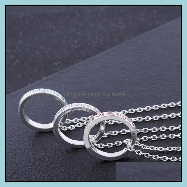 

pendant necklaces pendants new women girls friends forever letter print ring necklace vipjewel drop delivery 2021 jewelr vipjewel dhojw, Silver