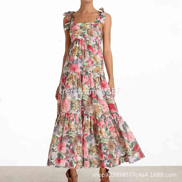 

zim casual dresses australian brand cotton linen blended color printing holiday long dress z jianan oil, Black;gray