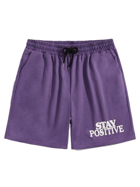 

romwe guys slogan graphic shorts v3xc#, White;black