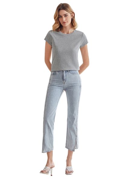 

motf premium 100% cotton heather gray t-shirt v462#, White