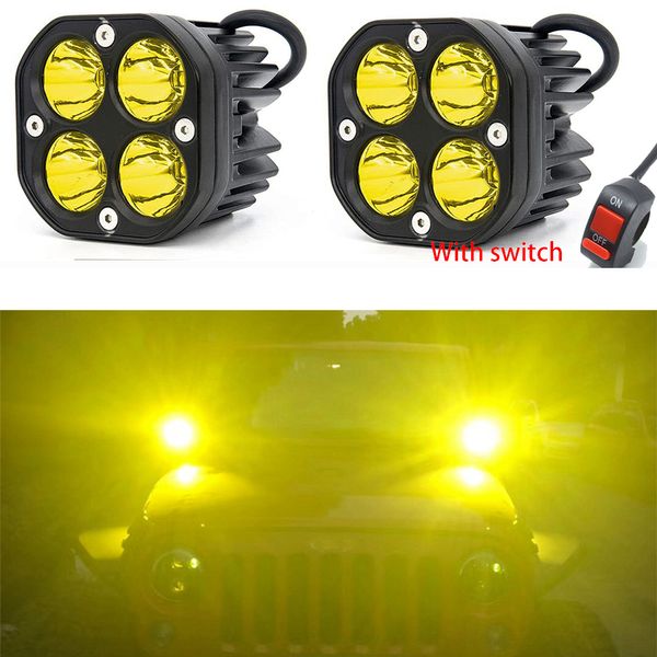 Per Raptor F150 Fendinebbia Per Wrangler A-pilastro Lampada Colonna 3000K Luce gialla Modificata Luce ausiliaria per motocicletta fuoristrada Auto