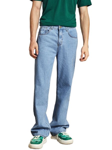 

men zip fly straight leg jeans i8nr#, Blue