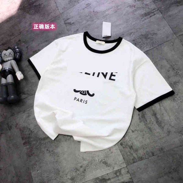 

75% off factory direct online ce women's t-shirt fashion short sleeve 2022 summer bonded round neck lovers correct version, White