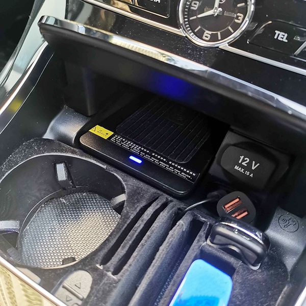 

15w car qi wireless charging phone charger fast charger charging case for mercedes benz e class w213 e200 e260 e300 2016-2021