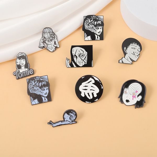 

movie role enamel pin custom comics horror terror brooches hat bag clothes lapel badges creative film jewelry gift for friends 9 colors, Blue
