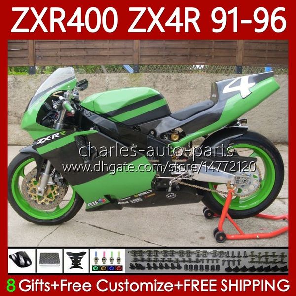 Corpi in ABS per KAWASAKI NINJA ZXR 400 Verde nero CC 400CC 1991 1992 1993 1994 1995 1996 Carenatura 138No.57 ZX4R ZXR-400 Carrozzeria ZX 4R ZXR400 91 92 93 94 95 96 Kit carenatura