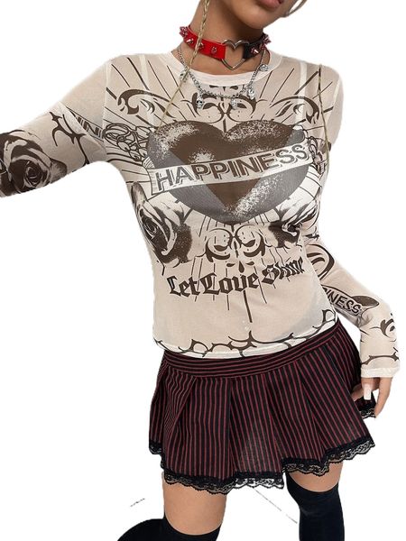 

heart & letter graphic mesh without bra x0jw#, White