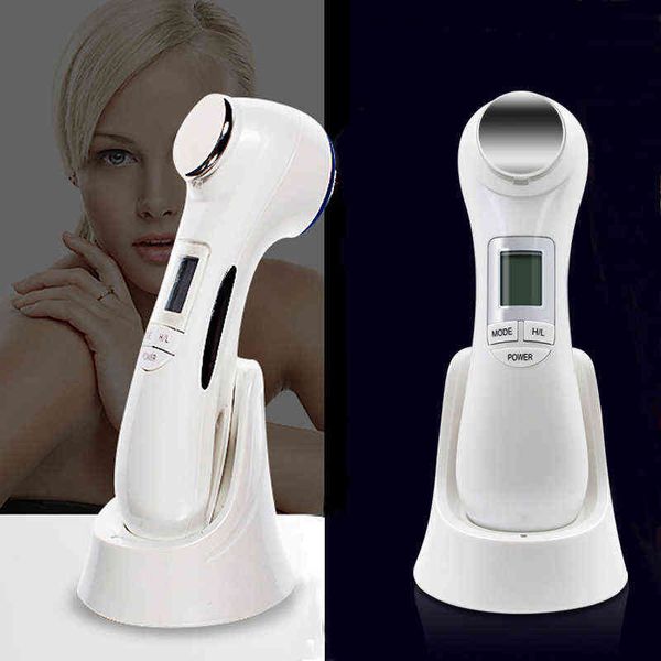 

5 in 1 led rf pn therapy facial skin lifting rejuvenation vibration device machine ems ion microcurrent mesotherapy massager 220512