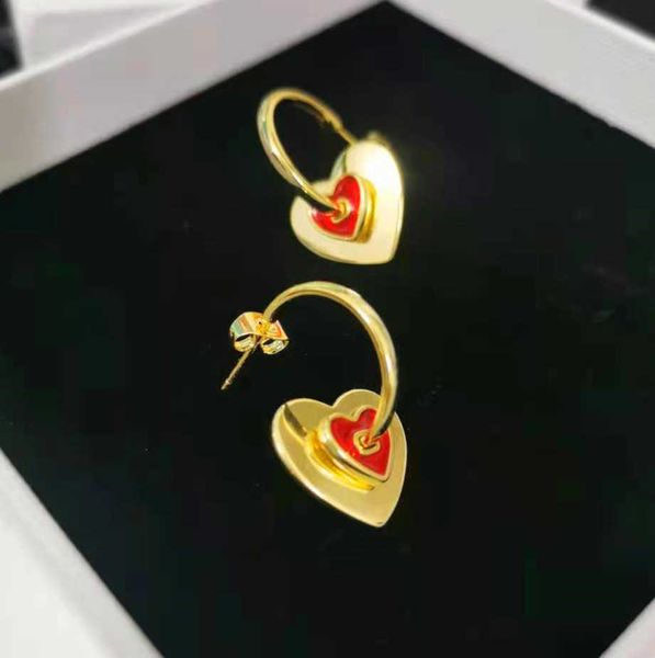 

designer paris home love c-shaped earrings french detachable fashion temperament earrings a two wearing heart-shaped earring, Golden