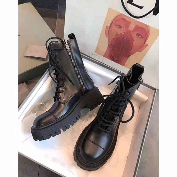 

thick boots women's soled martin boots british style fashion motorcycle personal all-round series, Black