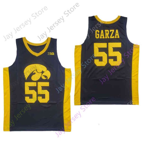 

ncaa college basketball jersey iowa 55 luka garza size s-3xl, Black